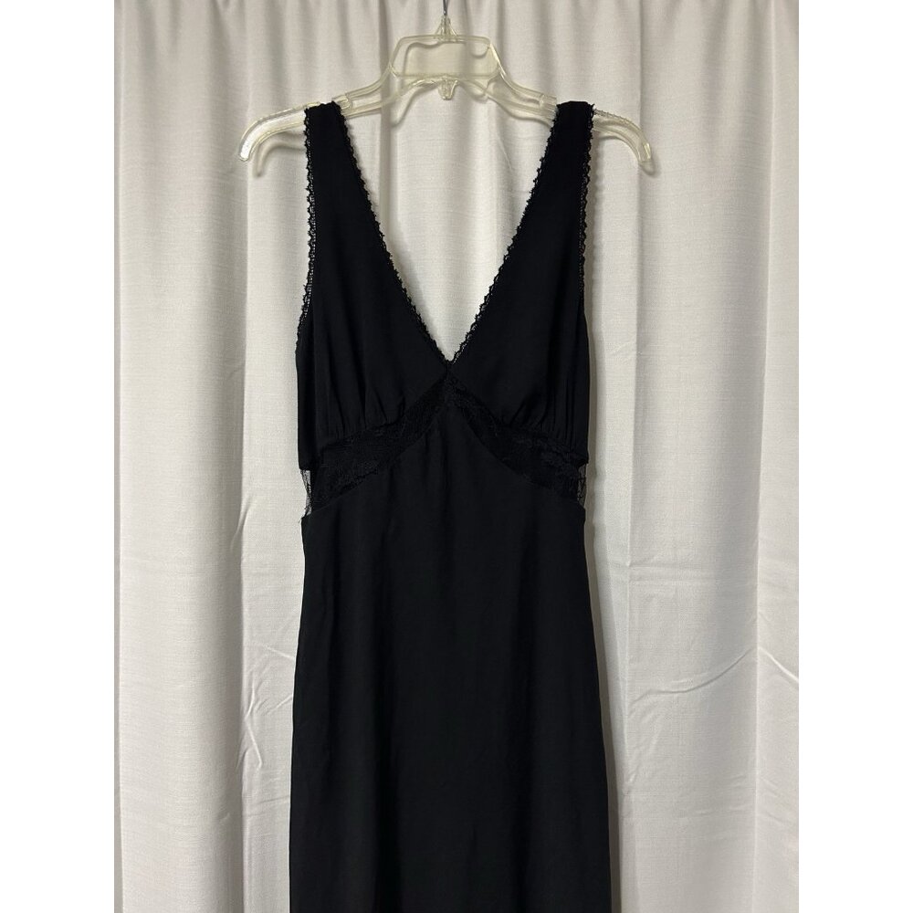 Wild Fable Womens Black Slinky Y2K Slip Dress Witchy Whimsigoth Lace M - Picture 2 of 6